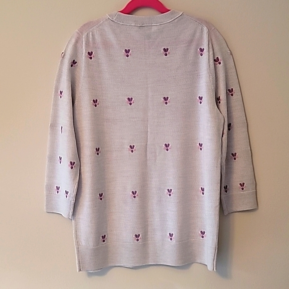 NWOT J.CREW Women's Tippi Flower Embroidered Merino Wool Sweater, Size M - Picture 7 of 10